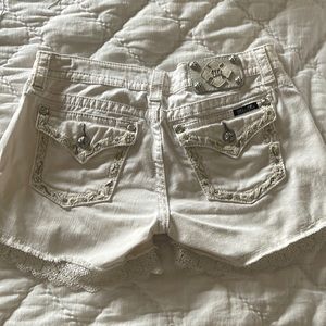 White Miss Me jean shorts